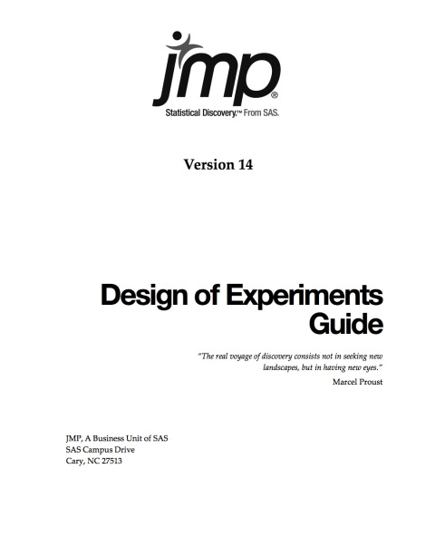 Cover image for book JMP 14 Design of Experiments Guide