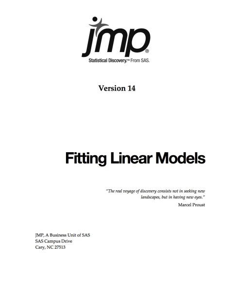 Cover image for book JMP 14 Fitting Linear Models
