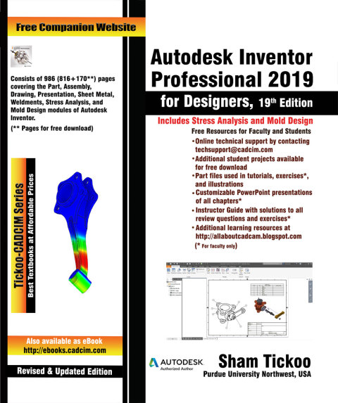 Cover image for book Autodesk Inventor Professional 2019 for Designers