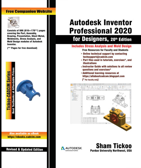Cover image for book Autodesk Inventor Professional 2020 for Designers