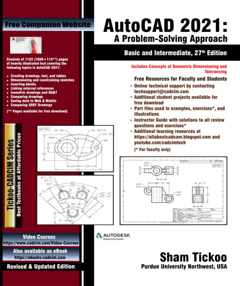 Cover image for book AutoCAD 2021: A Problem-Solving Approach, Basic and Intermediate