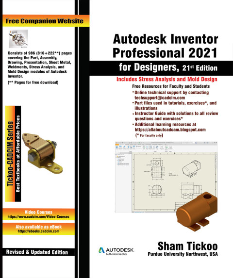 Cover image for book Autodesk Inventor Professional 2021 for Designers