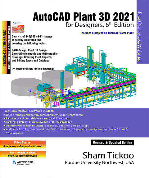 Cover image for book AutoCAD Plant 3D 2021 for Designers