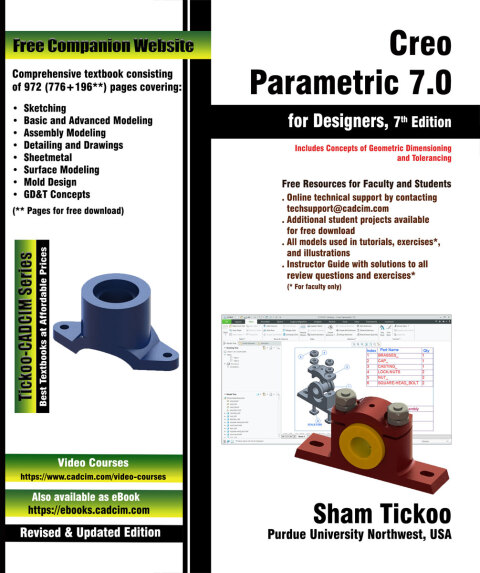 Cover image for book Creo Parametric 7.0 for Designers