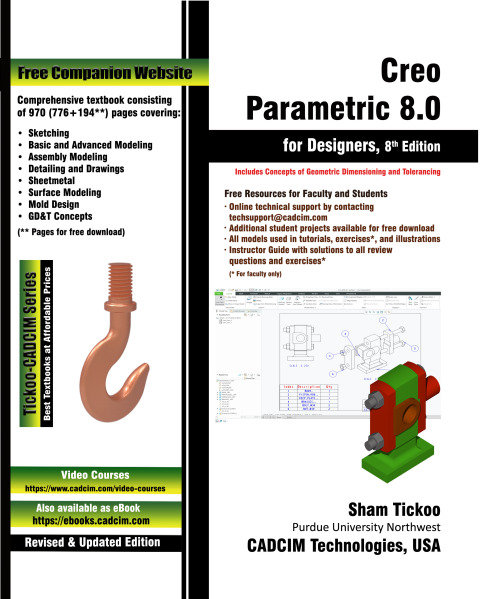 Cover image for book Creo Parametric 8.0 for Designers