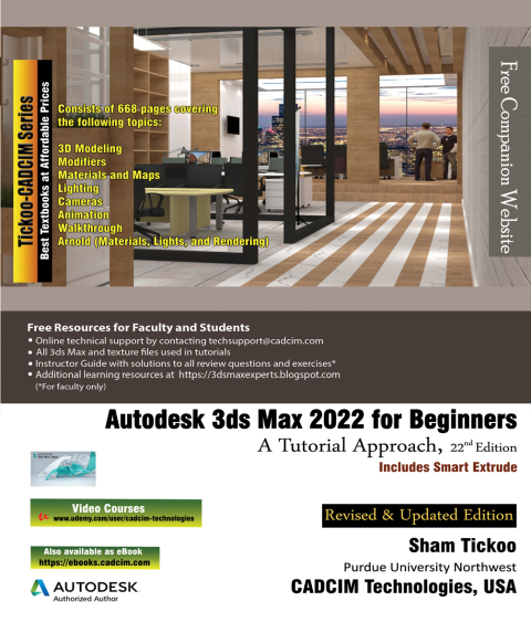 Cover image for book Autodesk 3ds Max 2022 for Beginners: A Tutorial Approach