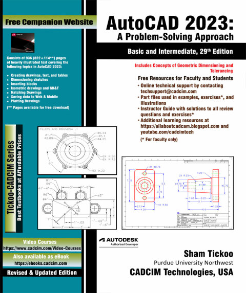 Cover image for book AutoCAD 2023: A Problem-Solving Approach, Basic and Intermediate