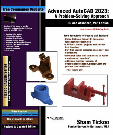 Cover image for book Advanced AutoCAD 2023: A Problem-Solving Approach, 3D and Advanced