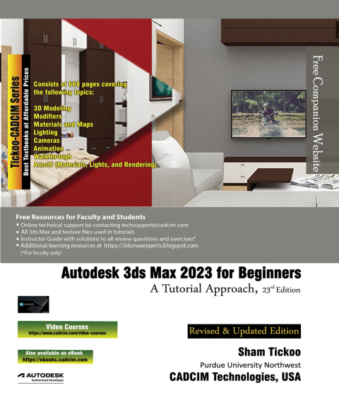 Cover image for book Autodesk 3ds Max 2023 for Beginners: A Tutorial Approach