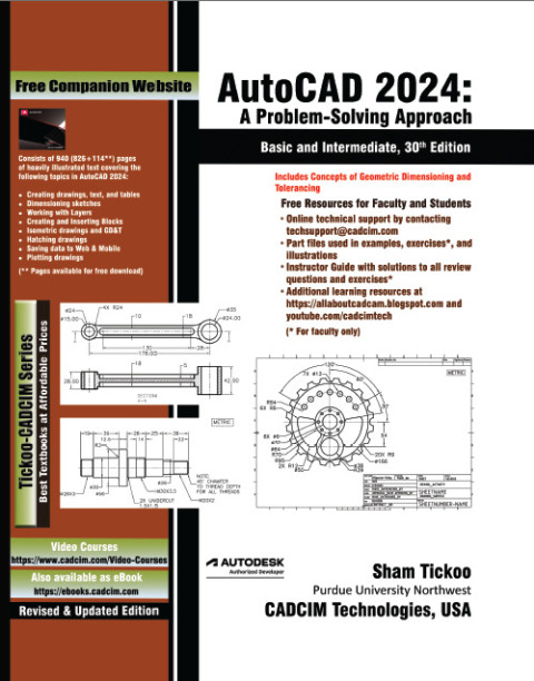 Cover image for book AutoCAD 2024: A Problem - Solving Approach, Basic and Intermediate