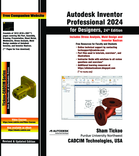 Cover image for book Autodesk Inventor Professional 2024 for Designers
