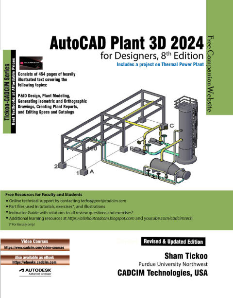 Cover image for book AutoCAD Plant 3D 2024 for Designers