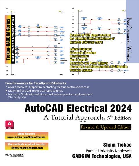 Cover image for book AutoCAD Electrical 2024: A Tutorial Approach