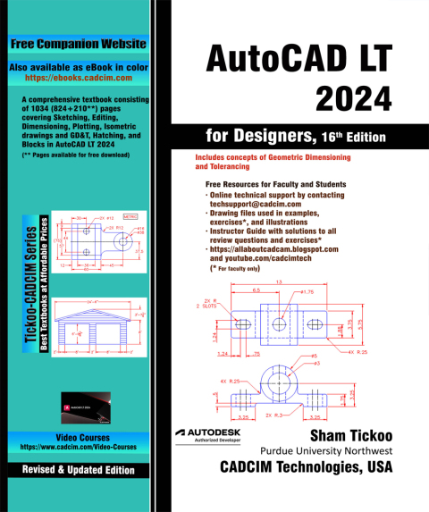 Cover image for book AutoCAD LT 2024 for Designers, 16th Edition