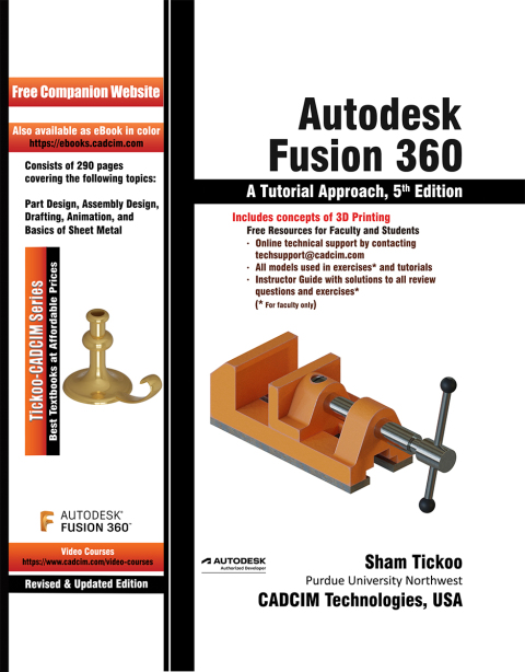 Cover image for book Autodesk Fusion 360: A Tutorial Approach, 5th Edition