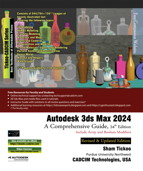 Cover image for book Autodesk 3ds Max 2024: A Comprehensive Guide, 24th Edition