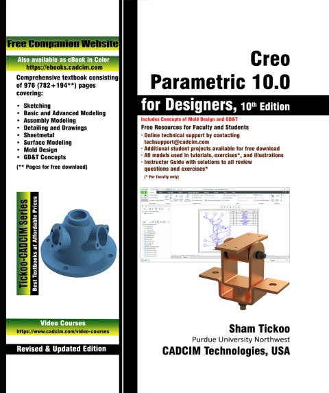 Cover image for book Creo Parametric 10.0 for Designers