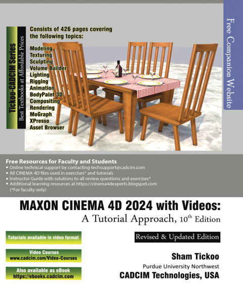 Cover image for book MAXON CINEMA 4D 2024 with Videos: A Tutorial Approach, 10th Edition