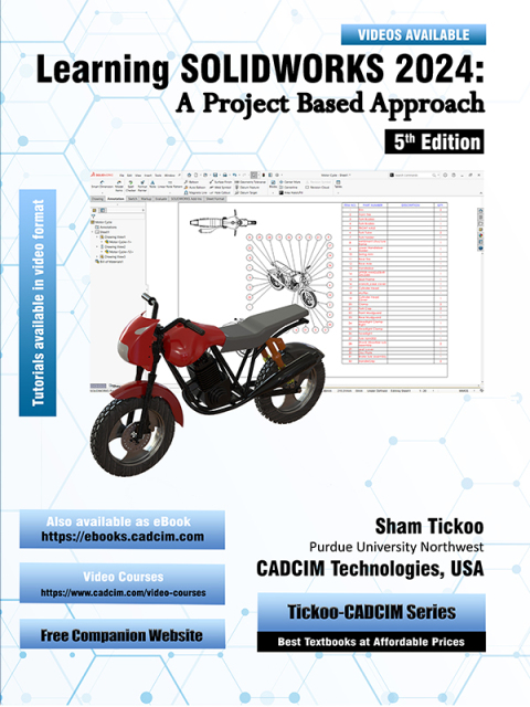 Cover image for book Learning SOLIDWORKS 2024: A Project Based Approach
