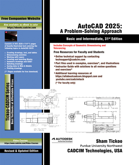 Cover image for book AutoCAD 2025: A Problem - Solving Approach, Basic and Intermediate, 31st Edition