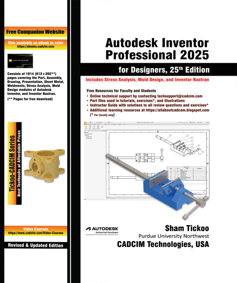Cover image for book Autodesk Inventor Professional 2025 for Designers