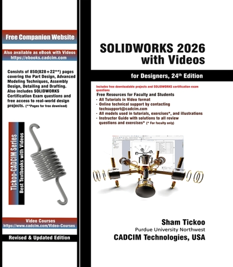 Cover image for book SOLIDWORKS 2026 with Videos for Designers, 24th Edition