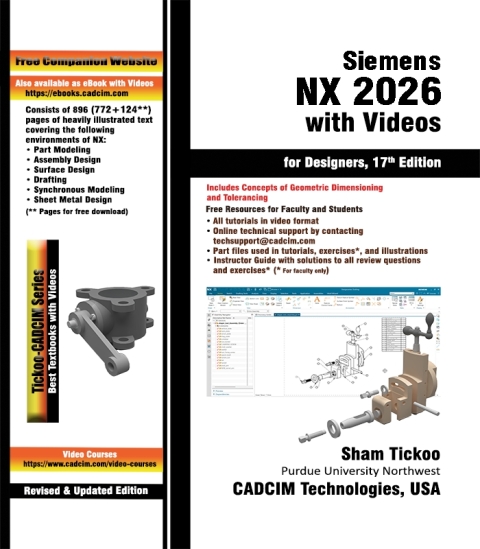 Cover image for book Siemens NX 2026 with Videos for Designers, 17th Edition