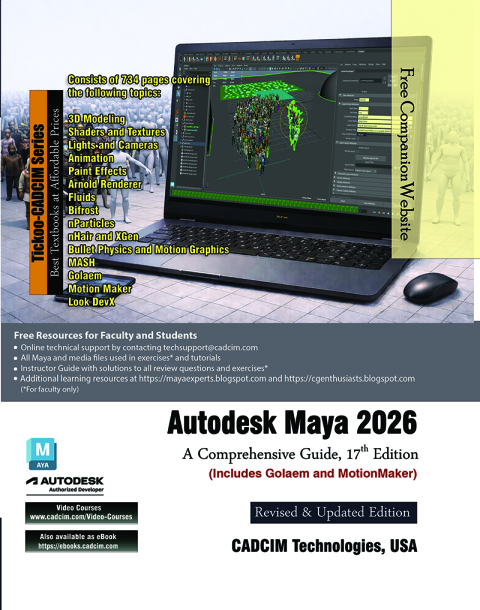 Cover image for book Autodesk Maya 2026: A Comprehensive Guide, 17th Edition