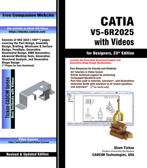 Cover image for book CATIA V5-6R2025 with Videos for Designers, 23rd Edition