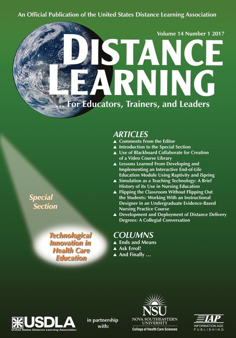 Cover image for book Distance Learning  Issue: Volume 14 #1
