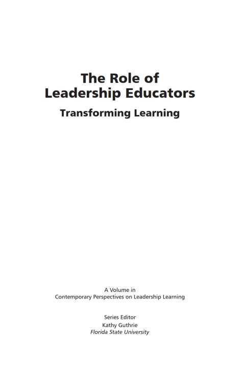 Cover image for book The Role of Leadership Educators