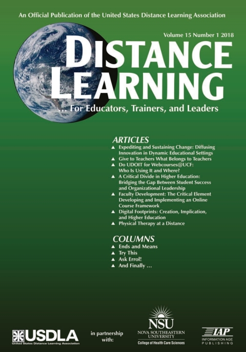 Cover image for book Distance Learning - Issue: Volume 15 #1