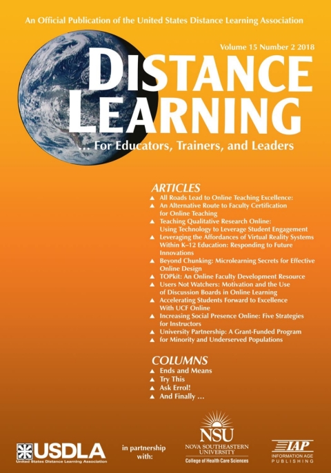 Cover image for book Distance Learning: Volume 15 #2