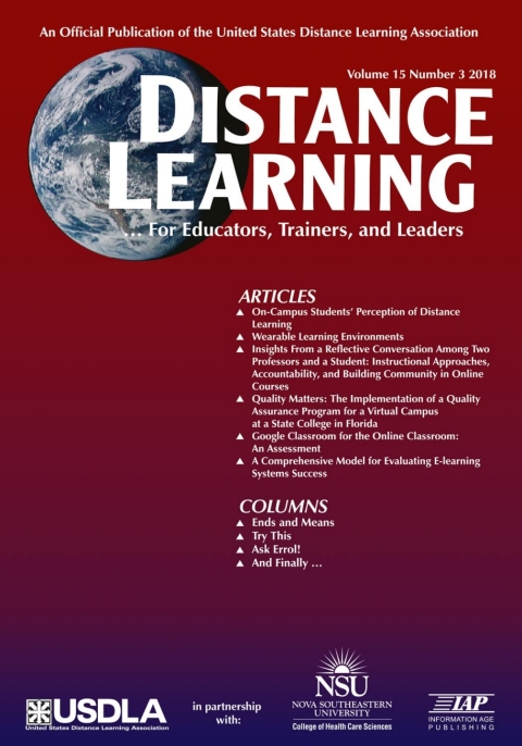 Cover image for book Distance Learning: Volume 15 #3