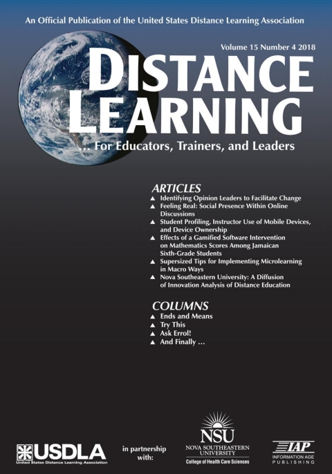 Cover image for book Distance Learning: Volume 15 #4