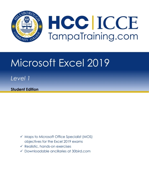 Cover image for book HCC - Excel 2019 Level 1 (Student Edition)