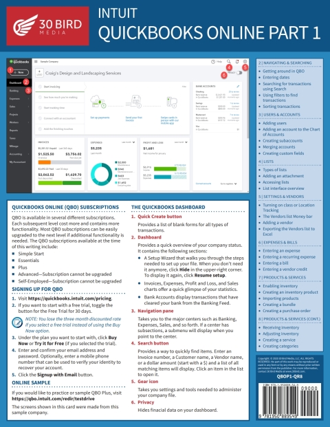 Cover image for book QuickBooks Online Level 1 ShortTrack Training