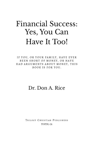 Financial Success: Yes, You Can Have It Too!