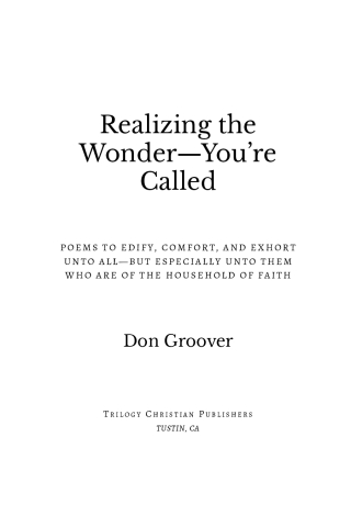 Realizing the Wonder - You're Called