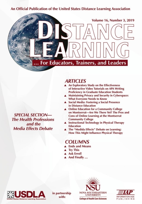 Cover image for book Distance Learning: Volume 16 #3
