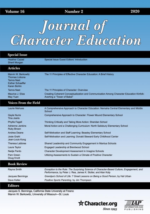 Cover image for book Journal of Character Education: Vol. 16 #2