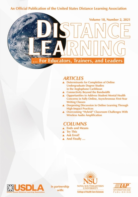 Cover image for book Distance Learning: Volume 18 #2