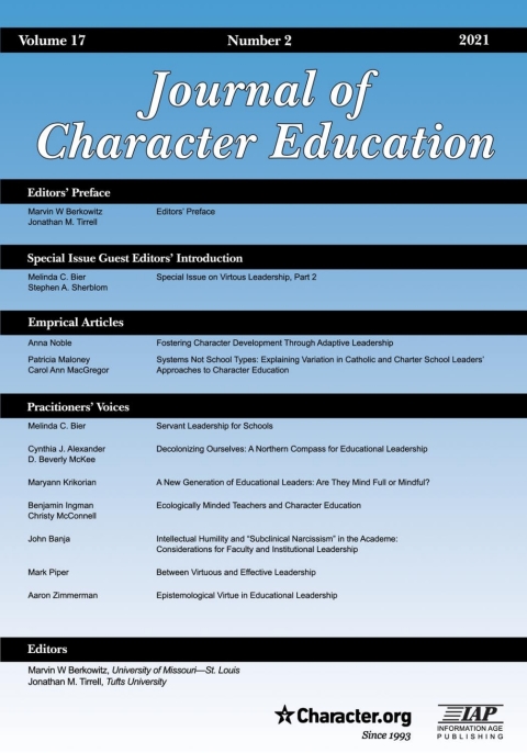 Cover image for book Journal of Character Education: Volume 17 #2