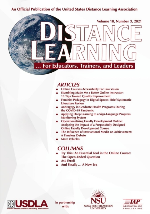 Cover image for book Distance Learning: Volume 18 #3