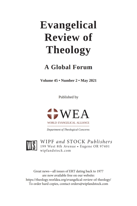 Cover image for book Evangelical Review of Theology, Volume 45, Number 2, May 2021