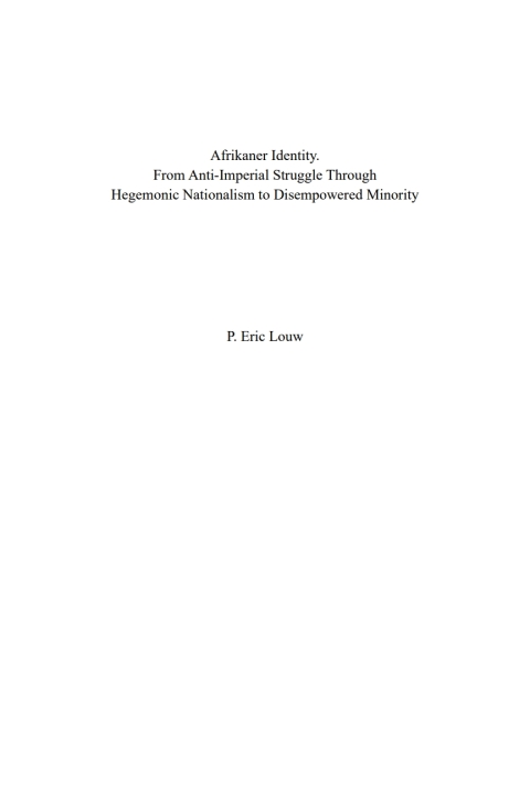 Cover image for book Afrikaner Identity