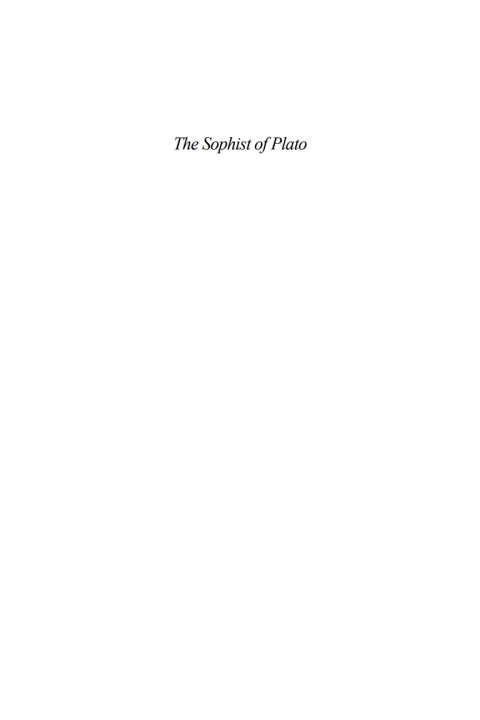 Cover image for book The Sophist of Plato
