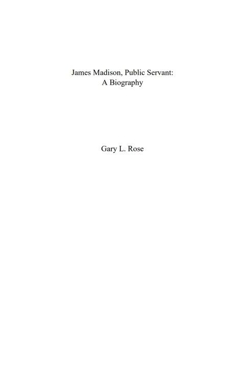 Cover image for book James Madison, Public Servant