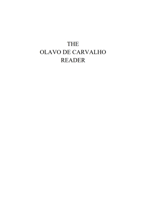 Cover image for book The Olavo de Carvalho Reader
