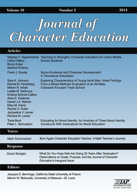 Cover image for book Journal of Character Education - Issue: Vol. 10 #2